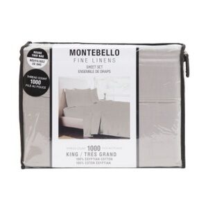 MONTEBELLO 1000tc Egyptian Cotton Sheet Set In Silver NWT